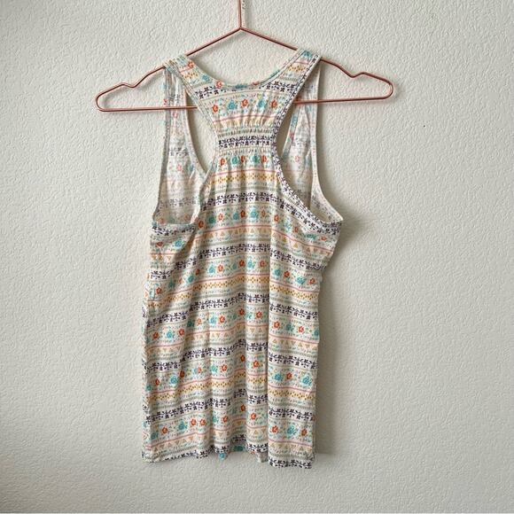 Mossimo Supply Co ivory cream ditsy floral stripe print racerback tank top - Picture 3 of 4